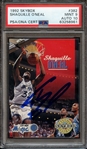 1992 SKYBOX 382 SIGNED SHAQUILLE ONEAL PSA MINT 9 PSA/DNA AUTO 10