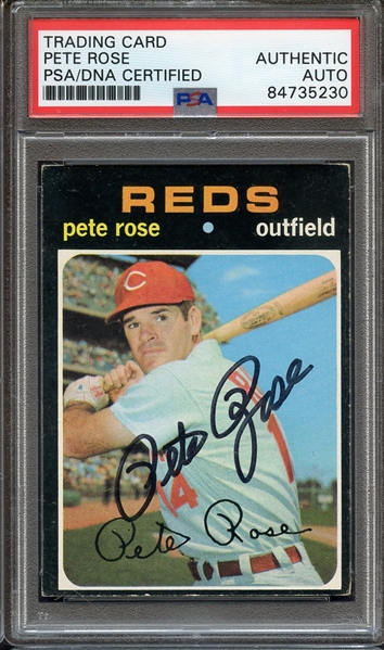 1971 TOPPS 100 SIGNED PETE ROSE PSA/DNA AUTO AUTHENTIC
