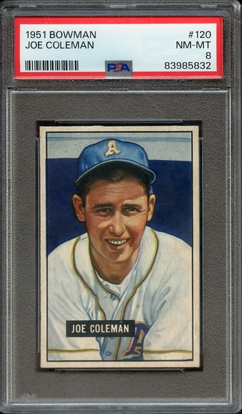 1951 BOWMAN 120 JOE COLEMAN PSA NM-MT 8