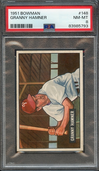 1951 BOWMAN 148 GRANNY HAMNER PSA NM-MT 8