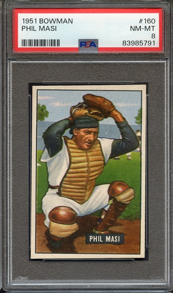 1951 BOWMAN 160 PHIL MASI PSA NM-MT 8