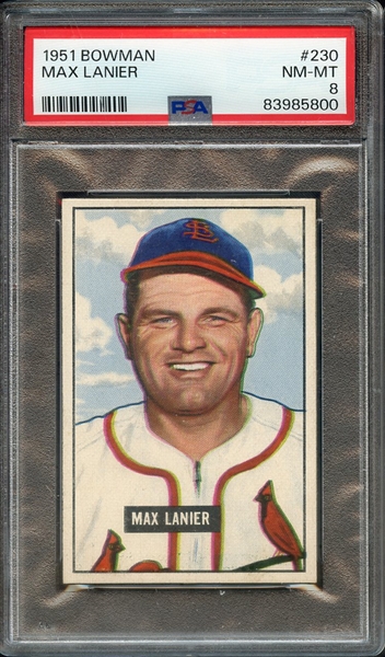 1951 BOWMAN 230 MAX LANIER PSA NM-MT 8