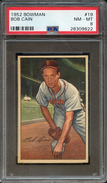 1952 BOWMAN 19 BOB CAIN PSA NM-MT 8