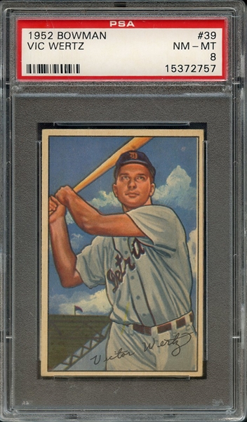 1952 BOWMAN 39 VIC WERTZ PSA NM-MT 8