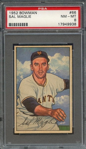 1952 BOWMAN 66 SAL MAGLIE PSA NM-MT 8