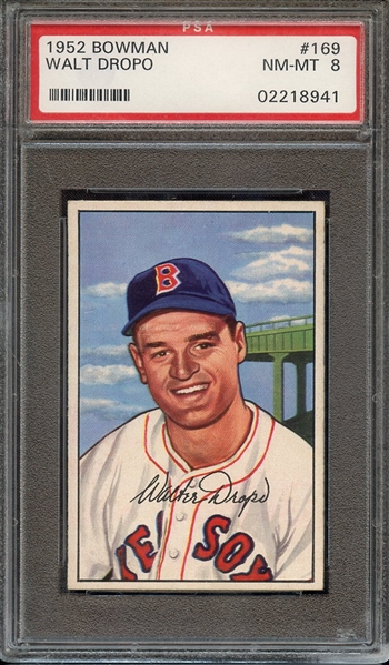 1952 BOWMAN 169 WALT DROPO PSA NM-MT 8