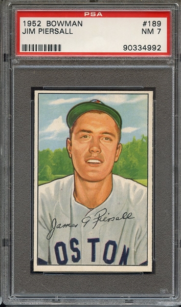 1952 BOWMAN 189 JIM PIERSALL PSA NM 7