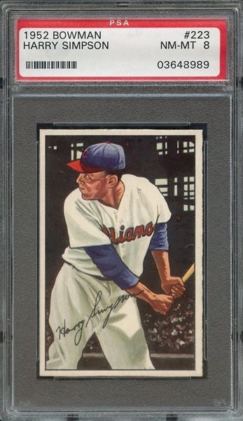 1952 BOWMAN 223 HARRY SIMPSON PSA NM-MT 8