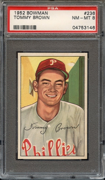 1952 BOWMAN 236 TOMMY BROWN PSA NM-MT 8