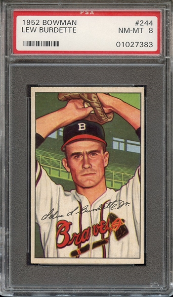 1952 BOWMAN 244 LEW BURDETTE PSA NM-MT 8