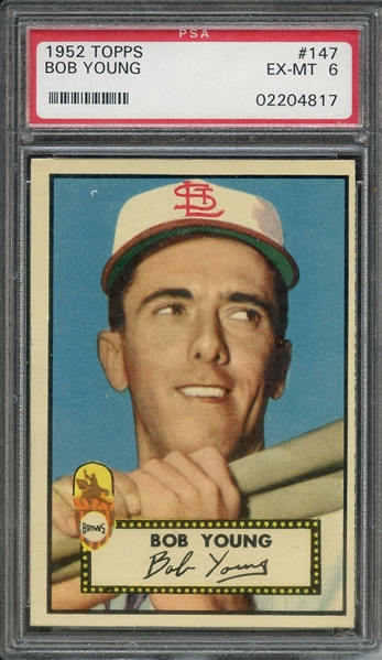 1952 TOPPS 147 BOB YOUNG PSA EX-MT 6