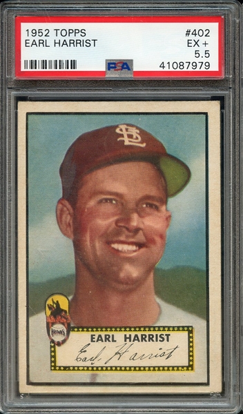 1952 TOPPS 402 EARL HARRIST PSA EX+ 5.5