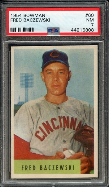 1954 BOWMAN 60 FRED BACZEWSKI PSA NM 7