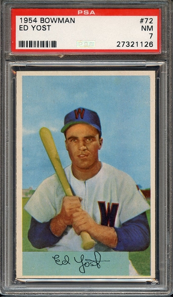 1954 BOWMAN 72 ED YOST PSA NM 7