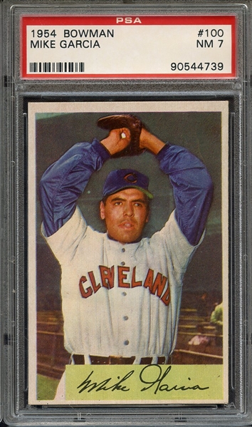 1954 BOWMAN 100 MIKE GARCIA PSA NM 7