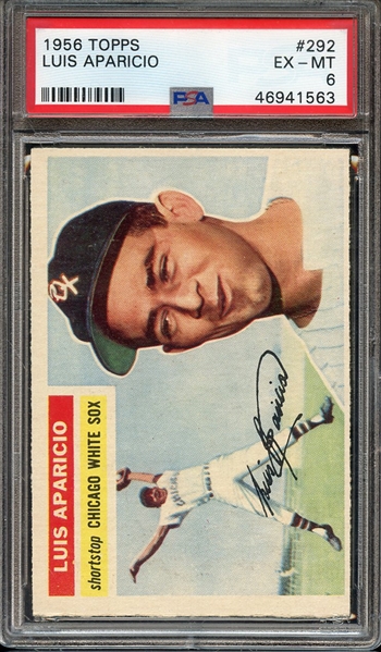 1956 TOPPS 292 LUIS APARICIO PSA EX-MT 6