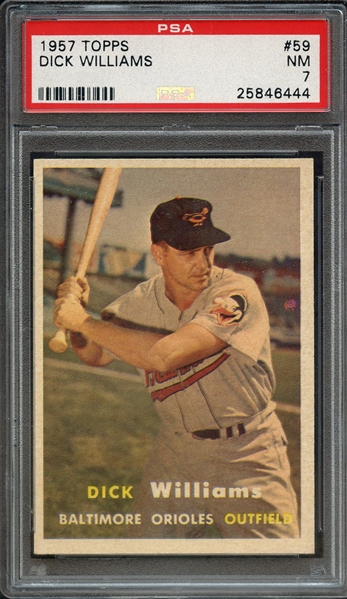 1957 TOPPS 59 DICK WILLIAMS PSA NM 7