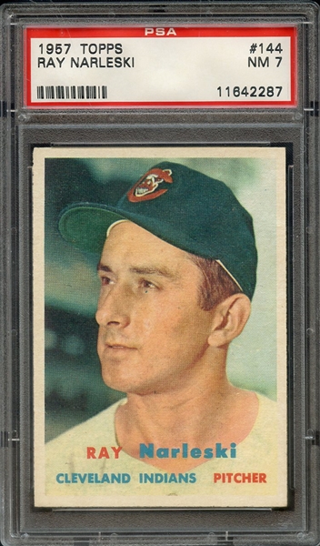 1957 TOPPS 144 RAY NARLESKI PSA NM 7