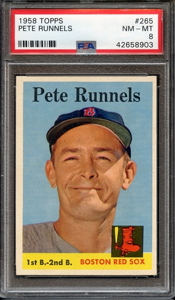 1958 TOPPS 265 PETE RUNNELS PSA NM-MT 8