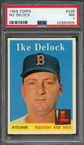 1958 TOPPS 328 IKE DELOCK PSA NM 7