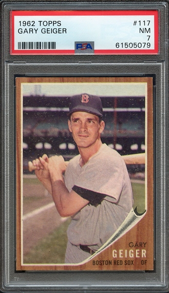 1962 TOPPS 117 GARY GEIGER PSA NM 7