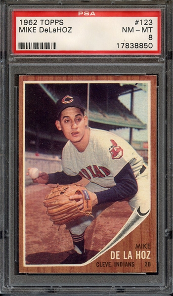 1962 TOPPS 123 MIKE DeLaHOZ PSA NM-MT 8