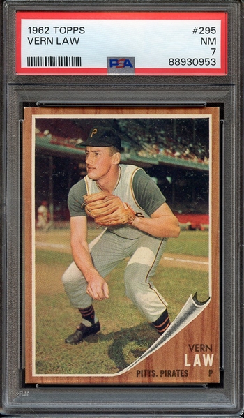 1962 TOPPS 295 VERN LAW PSA NM 7