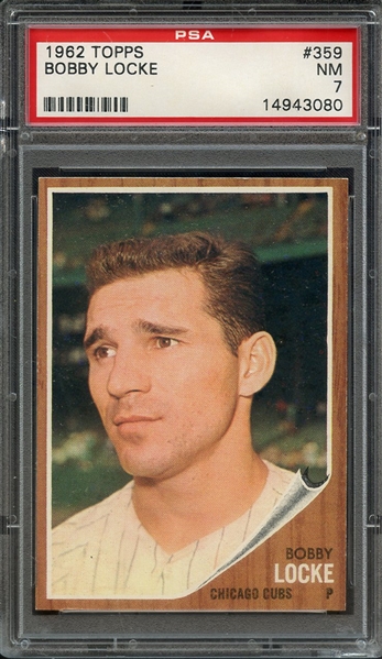 1962 TOPPS 359 BOBBY LOCKE PSA NM 7