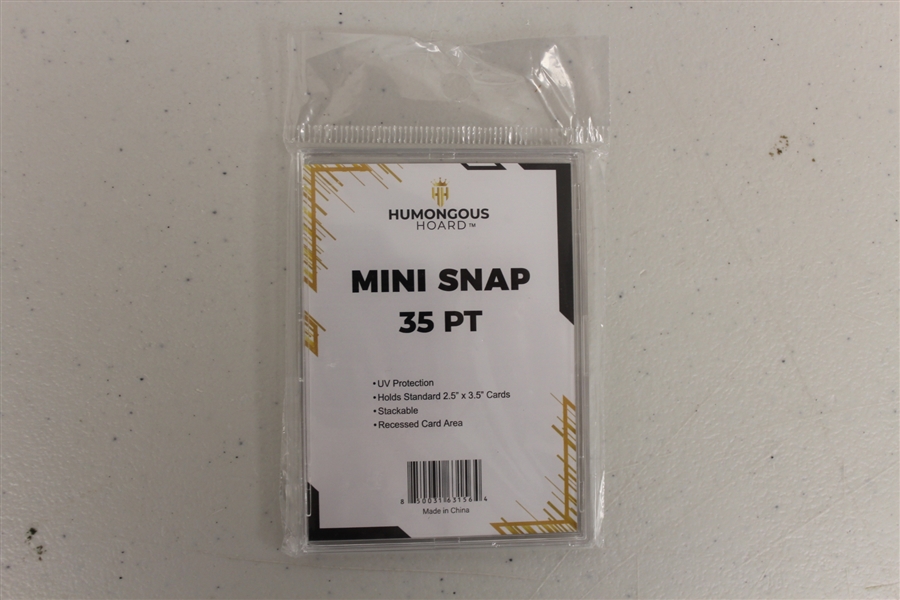 (5) Humongous Hoard Mini Snap Card Holders 35Pt Stackable UV Protection