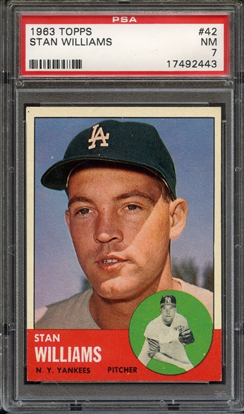 1963 TOPPS 42 STAN WILLIAMS PSA NM 7