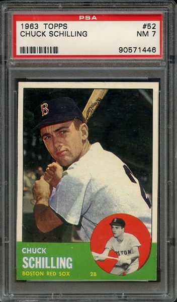 1963 TOPPS 52 CHUCK SCHILLING PSA NM 7