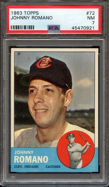 1963 TOPPS 72 JOHNNY ROMANO PSA NM 7