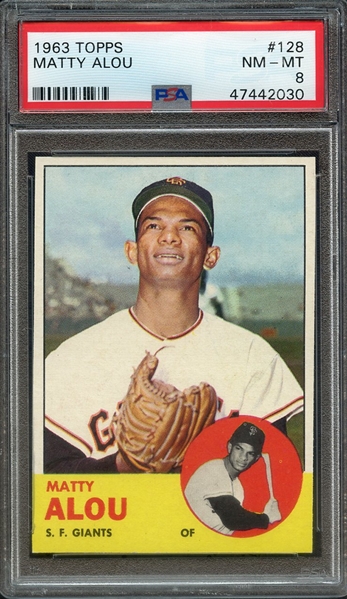 1963 TOPPS 128 MATTY ALOU PSA NM-MT 8