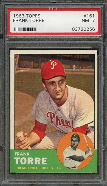 1963 TOPPS 161 FRANK TORRE PSA NM 7