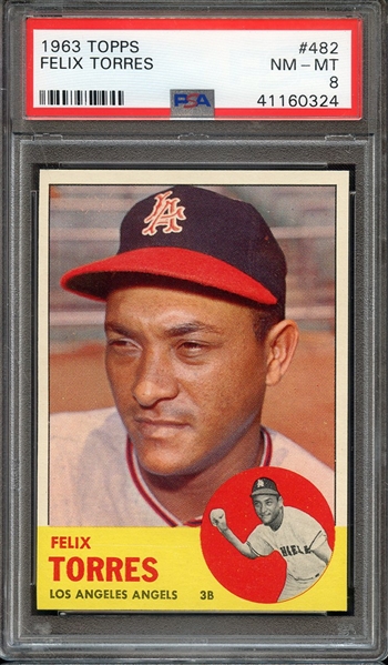 1963 TOPPS 482 FELIX TORRES PSA NM-MT 8