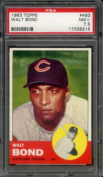 1963 TOPPS 493 WALT BOND PSA NM+ 7.5