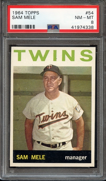 1964 TOPPS 54 SAM MELE PSA NM-MT 8