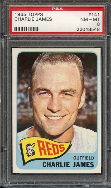 1965 TOPPS 141 CHARLIE JAMES PSA NM-MT 8