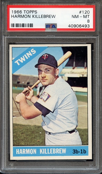 1966 TOPPS 120 HARMON KILLEBREW PSA NM-MT 8