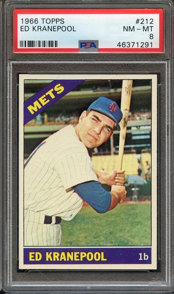 1966 TOPPS 212 ED KRANEPOOL PSA NM-MT 8