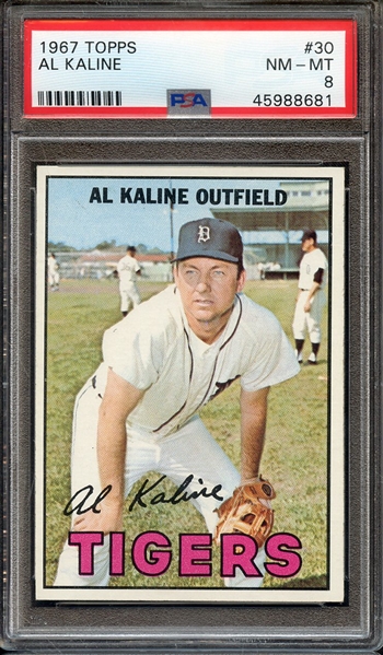 1967 TOPPS 30 AL KALINE PSA NM-MT 8