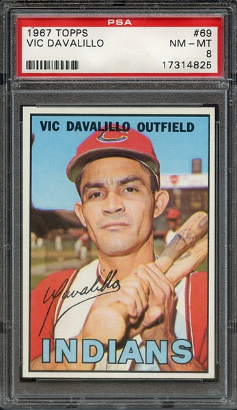 1967 TOPPS 69 VIC DAVALILLO PSA NM-MT 8