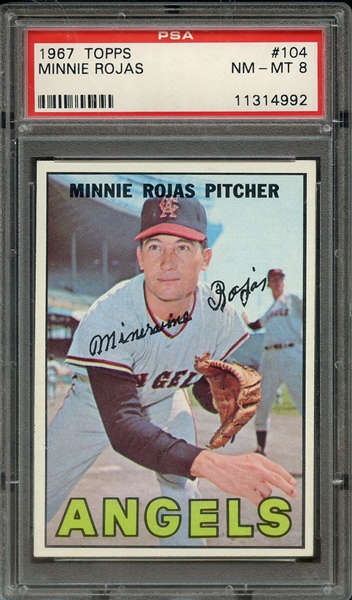 1967 TOPPS 104 MINNIE ROJAS PSA NM-MT 8