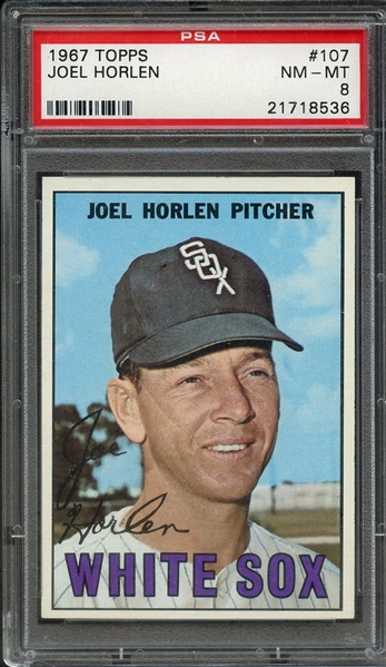 1967 TOPPS 107 JOEL HORLEN PSA NM-MT 8