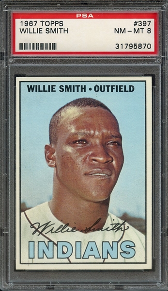 1967 TOPPS 397 WILLIE SMITH PSA NM-MT 8