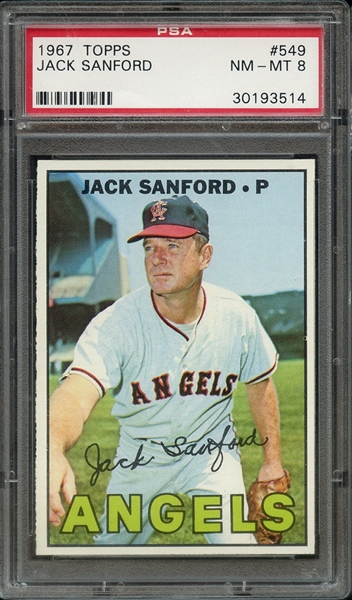 1967 TOPPS 549 JACK SANFORD PSA NM-MT 8