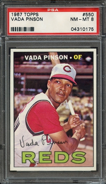 1967 TOPPS 550 VADA PINSON PSA NM-MT 8