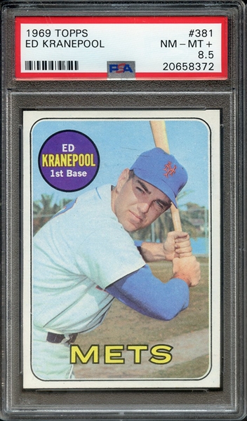 1969 TOPPS 381 ED KRANEPOOL PSA NM-MT+ 8.5