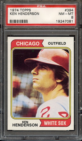 1974 TOPPS 394 KEN HENDERSON PSA NM-MT 8