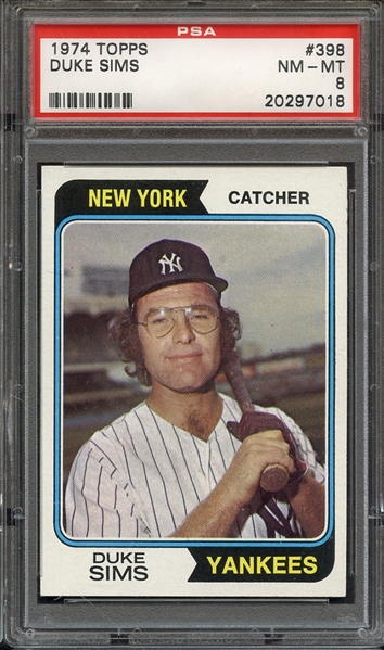 1974 TOPPS 398 DUKE SIMS PSA NM-MT 8